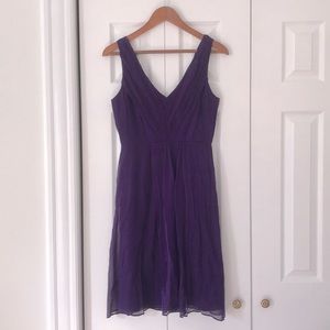 J. Crew Louisa chiffon bridesmaid dress, plum sz 4